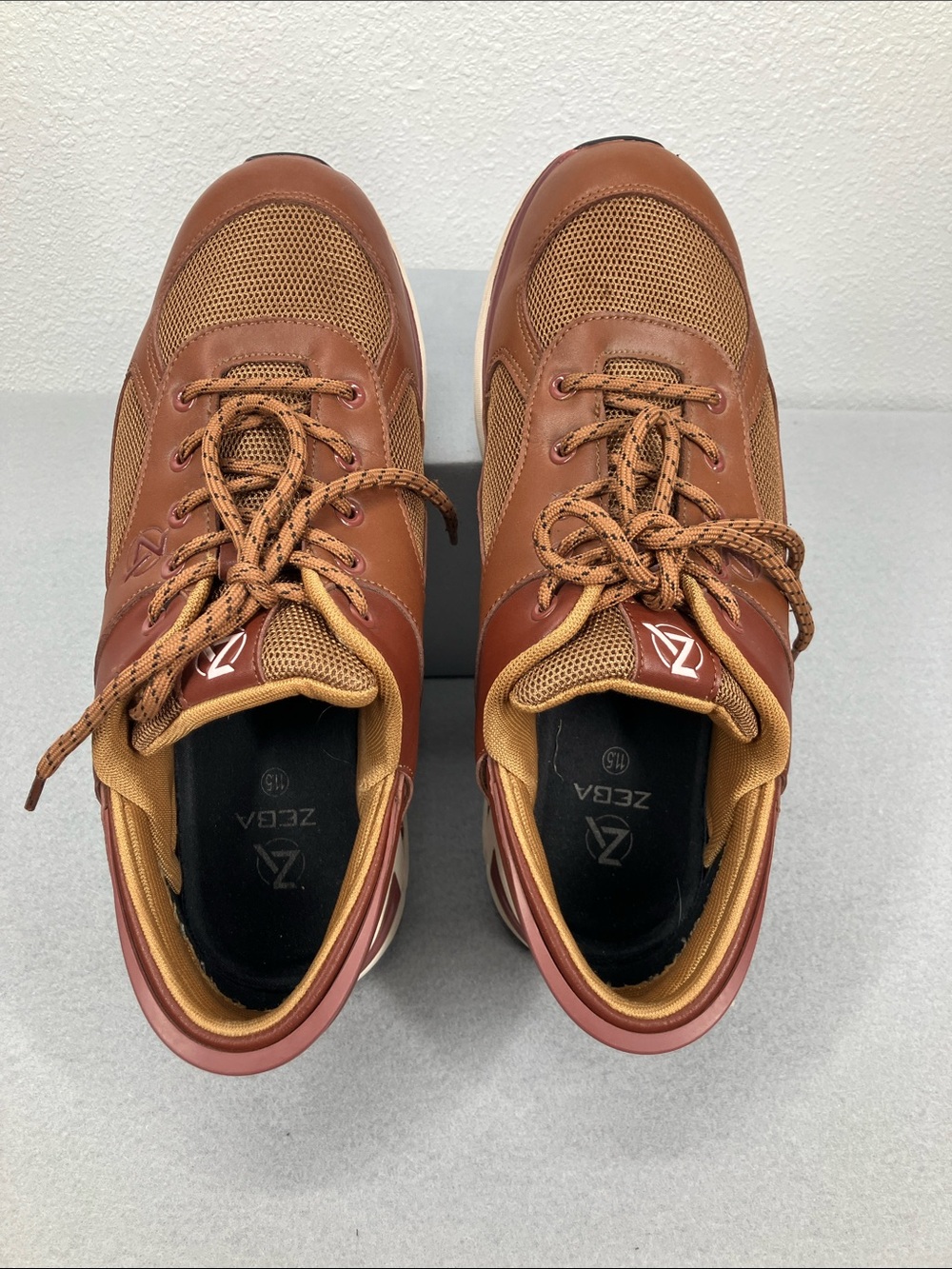 Zeba Brown Leather Sneakers - Picture 4 of 9